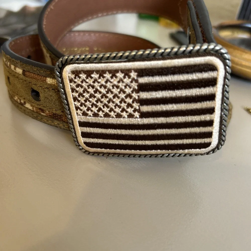 Ariat Youth 22 USA Patriot Brown Digital Camo 1.5 Leather Belt A1030844